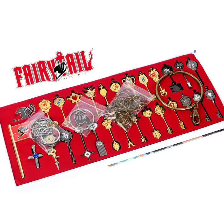 29pcs Gold Fairy Tail Anime Magic key set