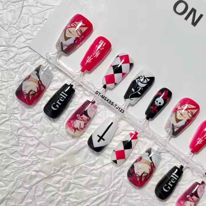 Black Butler Animation 2D Press on Nails