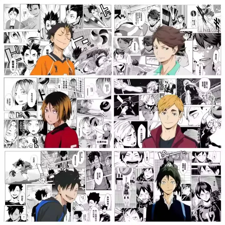 Haikyuu!! Manga Collage Character Wall Art