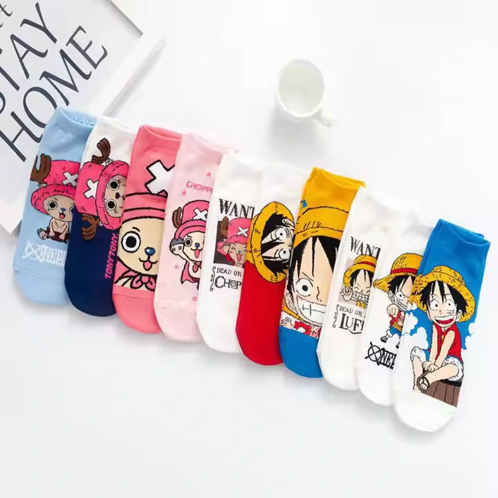 Pirate Pairs One Piece Character Socks (9-Pack Set)